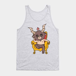 Cute Little Satan Goat on Throne Tank Top